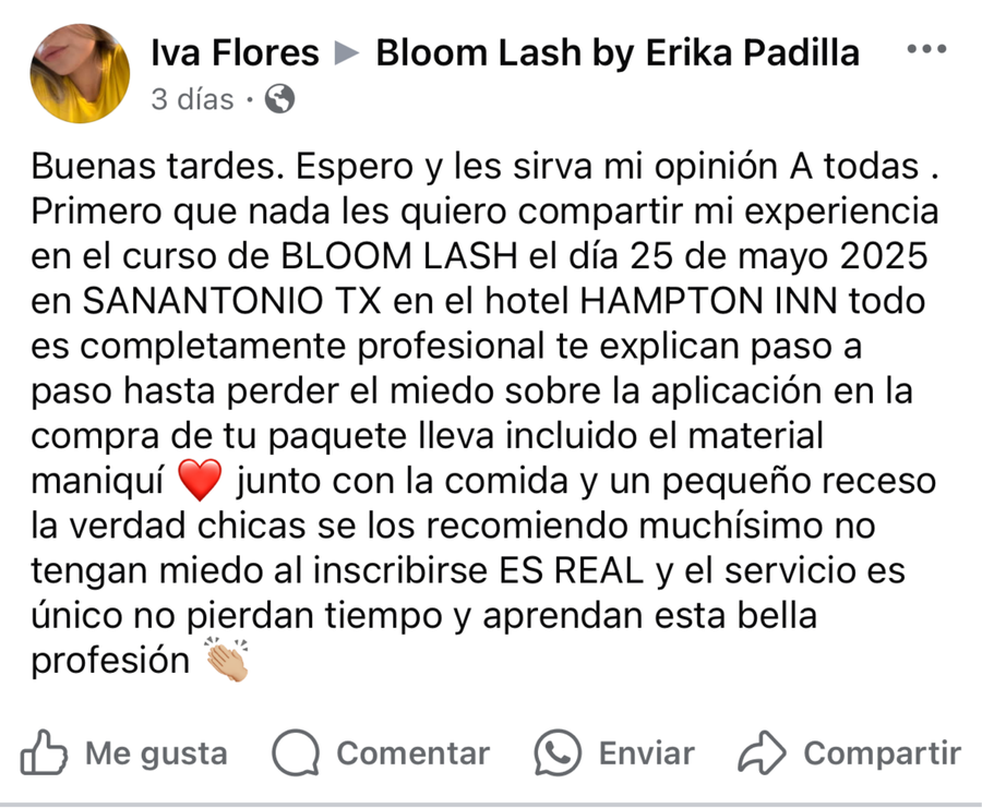 COMPLETAR: reseña de [nombre] publicada en Facebook